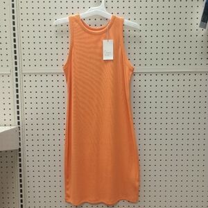 New with Tags! A New Day Orange Ribbed Tank Dress   Size Small